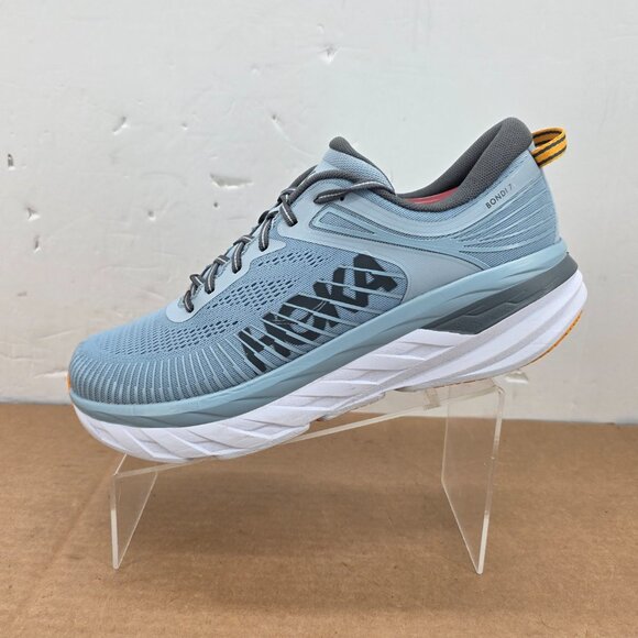 Hoka One One Men’s Bondi 7 Blue Fog Castlerock Sneakers Cushion Running Sz 12.5 - Picture 4 of 16